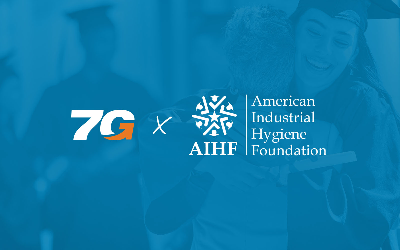 sevgen_48271_AIHF_Scholarship_Website_Image_1600x1000 Blue promotional graphic highlighting the SevenGen and American Industrial Hygiene Foundation (AIHF) scholarship partnership